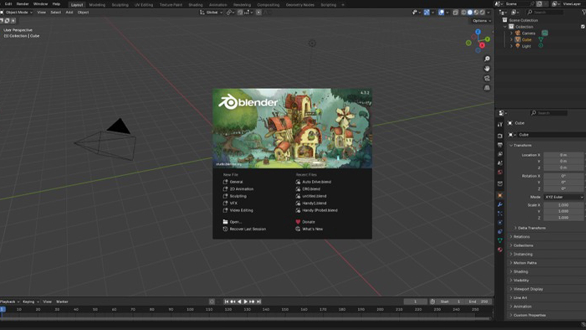 Simeo Betschart arbeitet an einer Szene für den Animationsfilm 'Vergeben' in Blender 3D